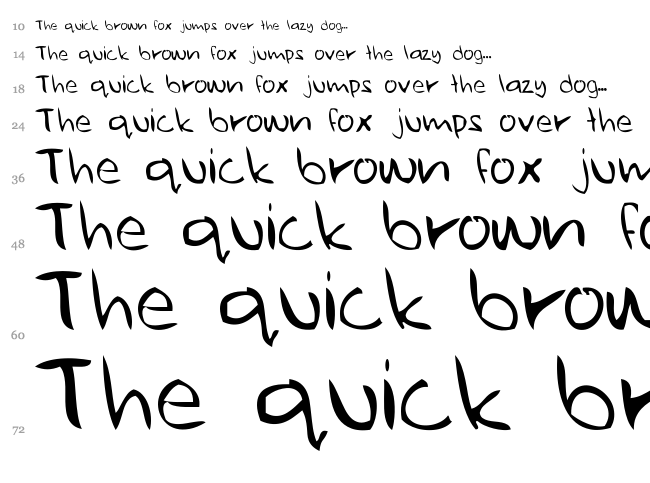 Ugly Hand Writing font waterfall